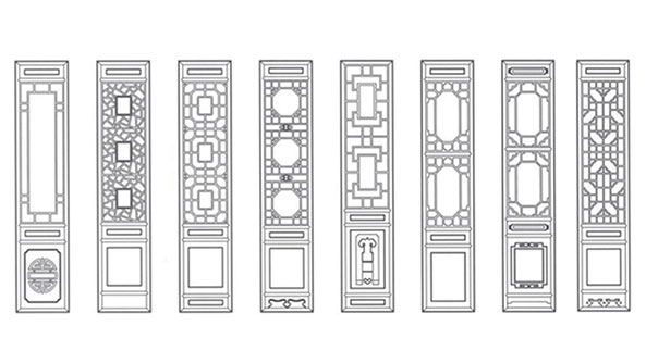 云浮喜迎门中式花格CAD设计图样式大全